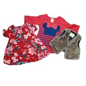Toddler Girls Dress Top & Vest Bundle